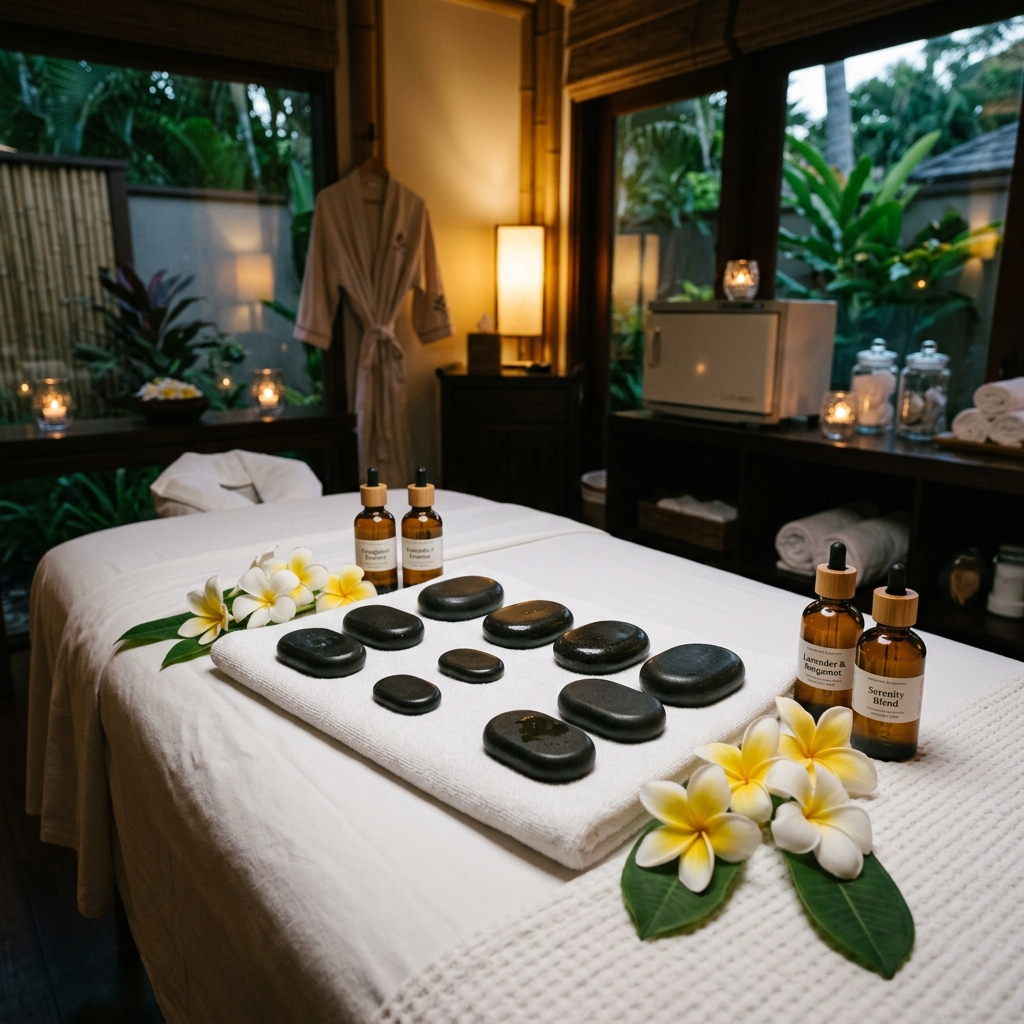 Spa Therapist Preparing Oils